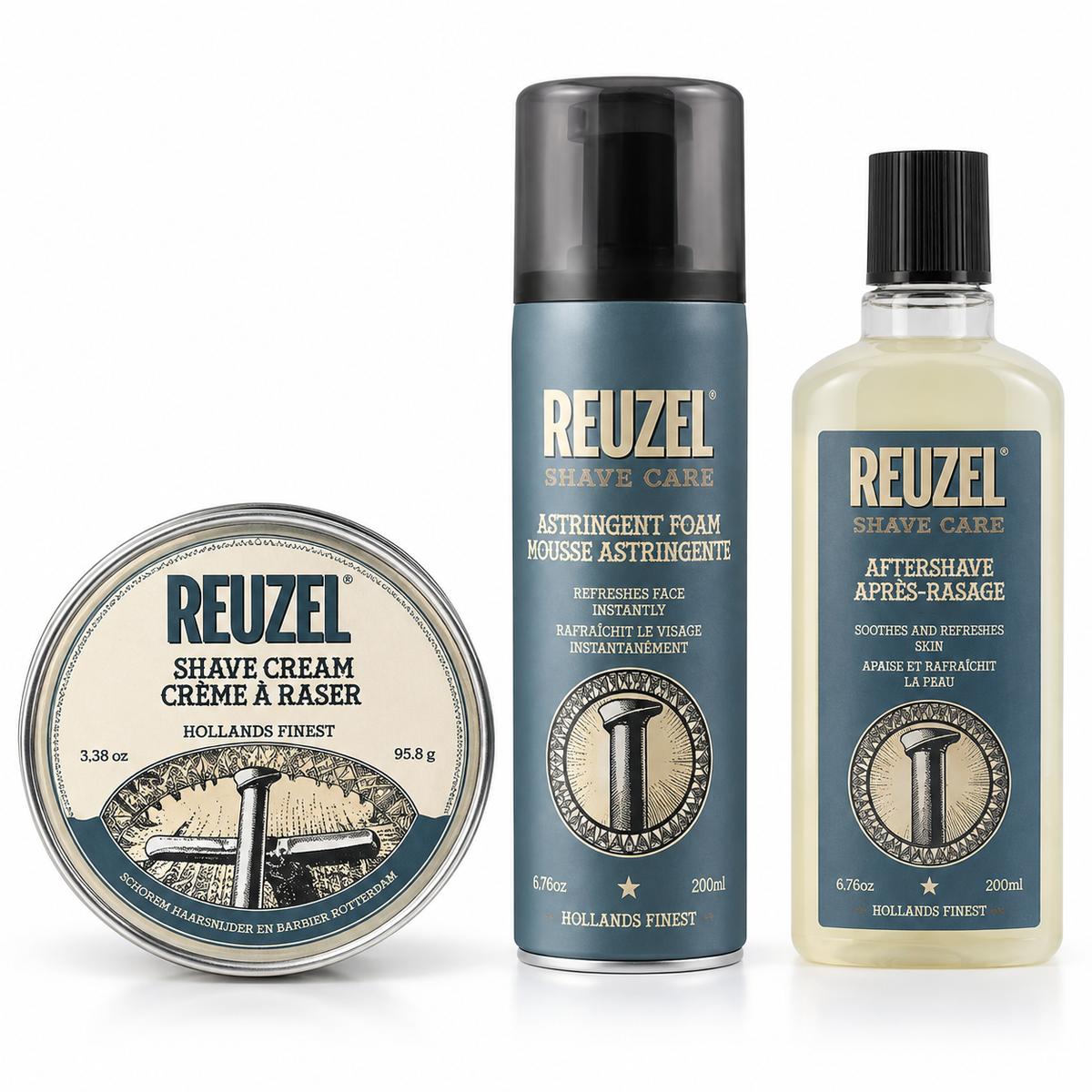 Reuzel - Shave Care - Pack Servicio Afeitado Clásico Profesional